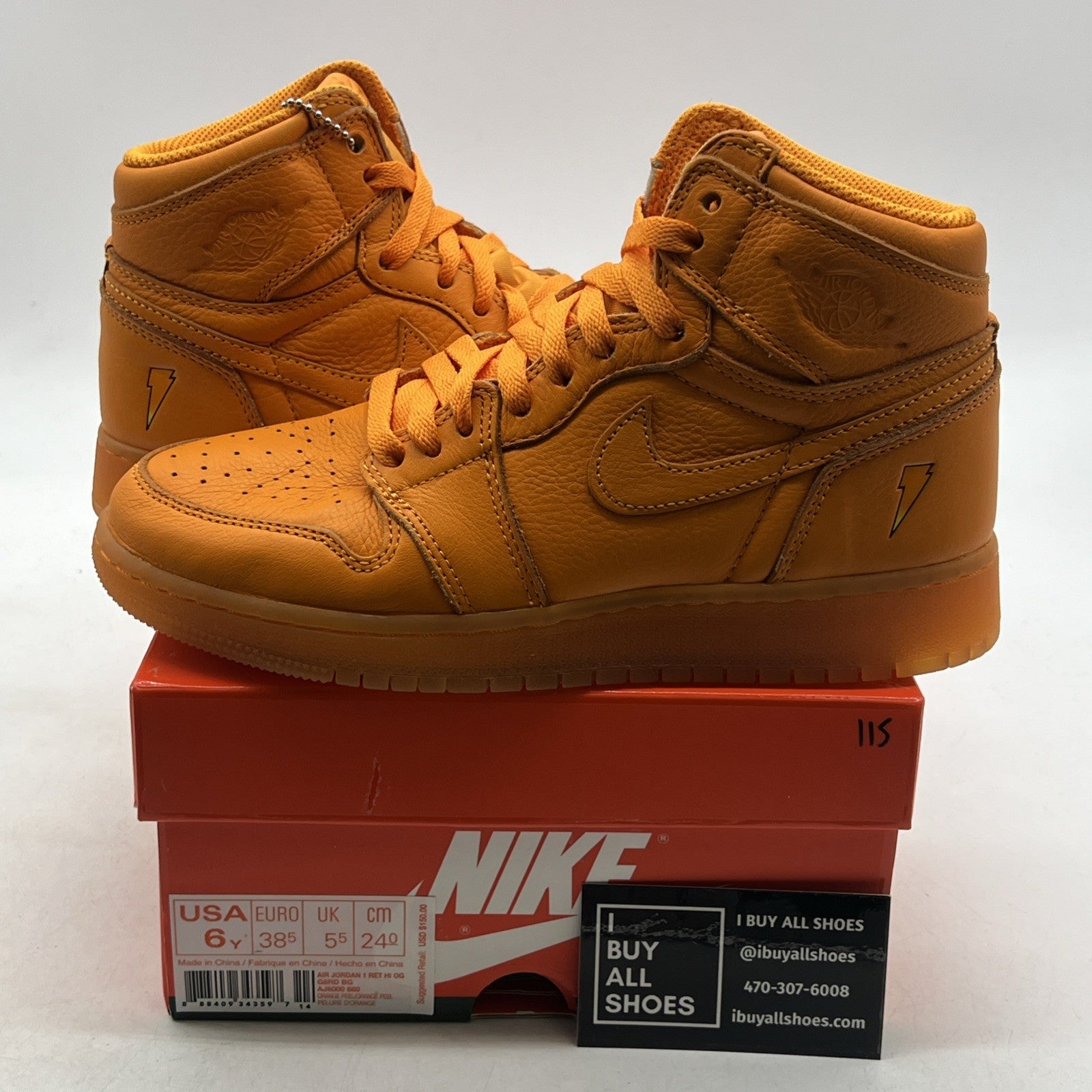 Size 6 - Air Jordan 1 Retro OG G8RD High Orange Peel (AJ6000-880)