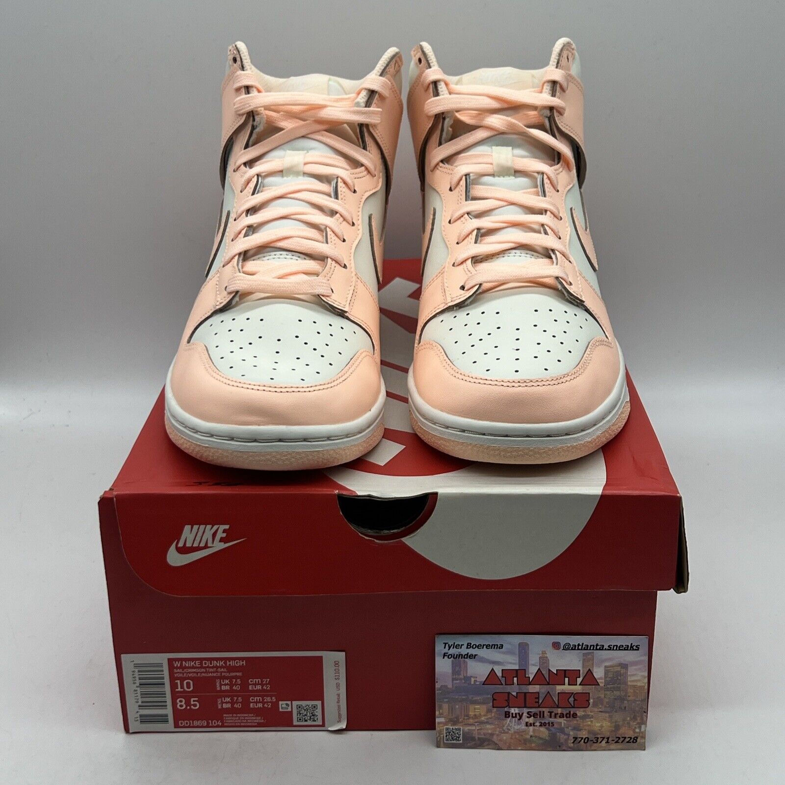 Size 10 - Nike Dunk High Crimson Tint Brand New Og All