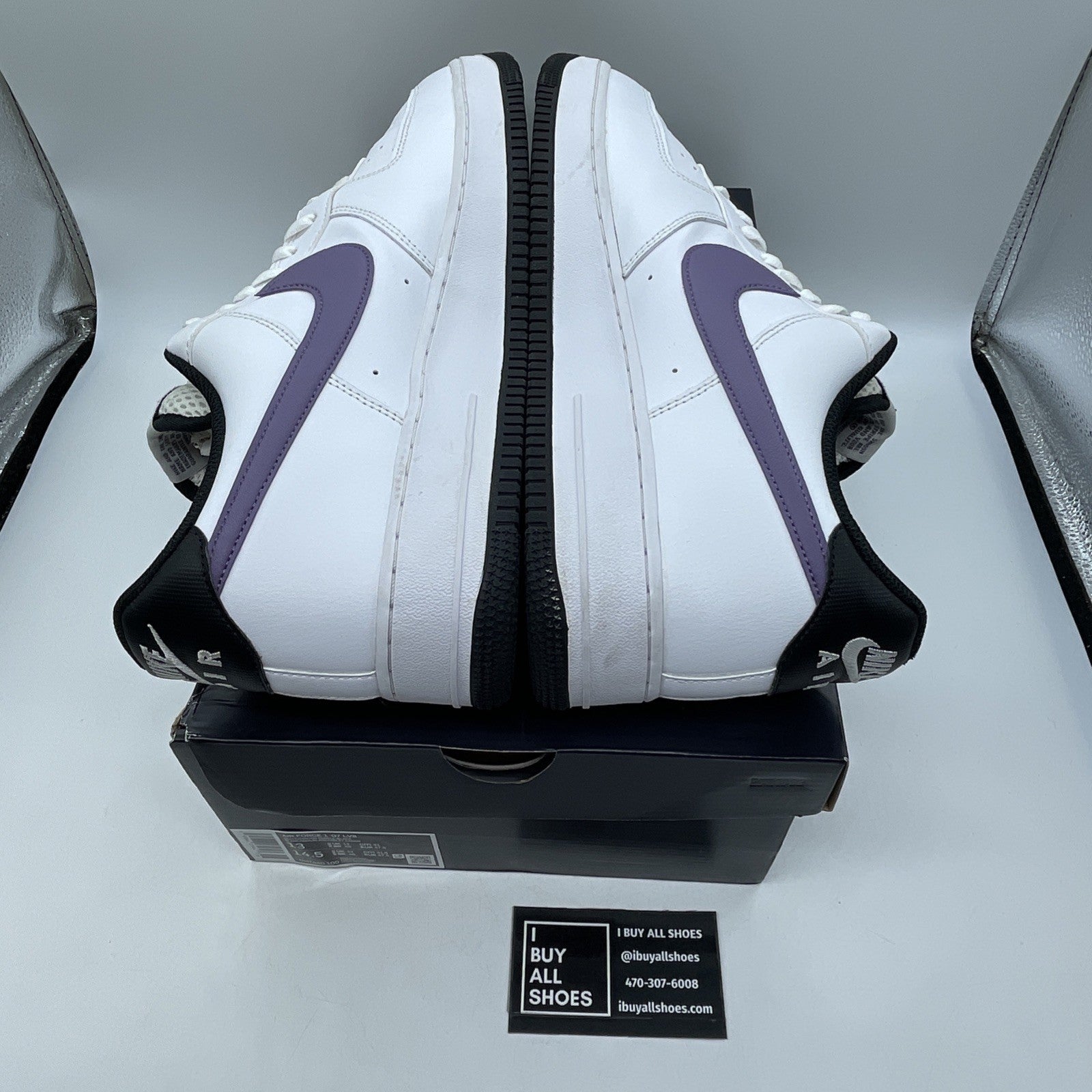 Size 13 - Nike Air Force 1 '07 LV8 Hoops - White Canyon Purple (DH7440-100)