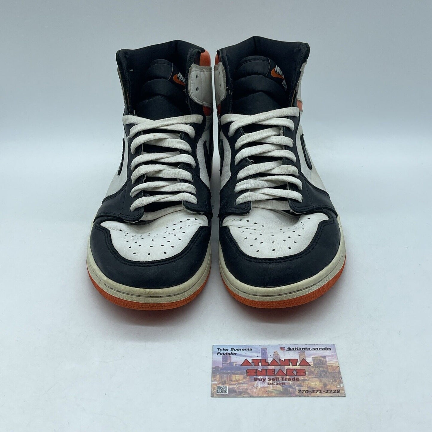 Size 11 - Jordan 1 Retro High Electro Orange White Black Leather (555088-180)