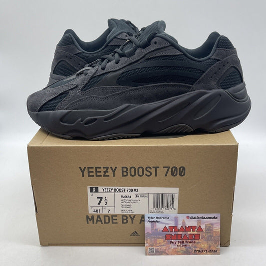 Size 7.5 - adidas Yeezy Boost 700 V2 Vanta Black Suede (FU6684)