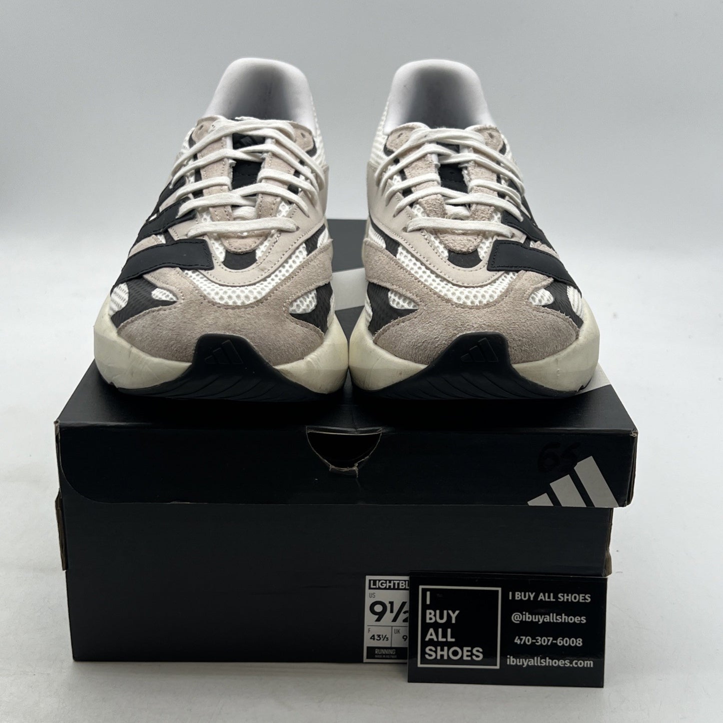 Size 9.5 - Adidas Lightblaze Alumina Black White (JH6944)