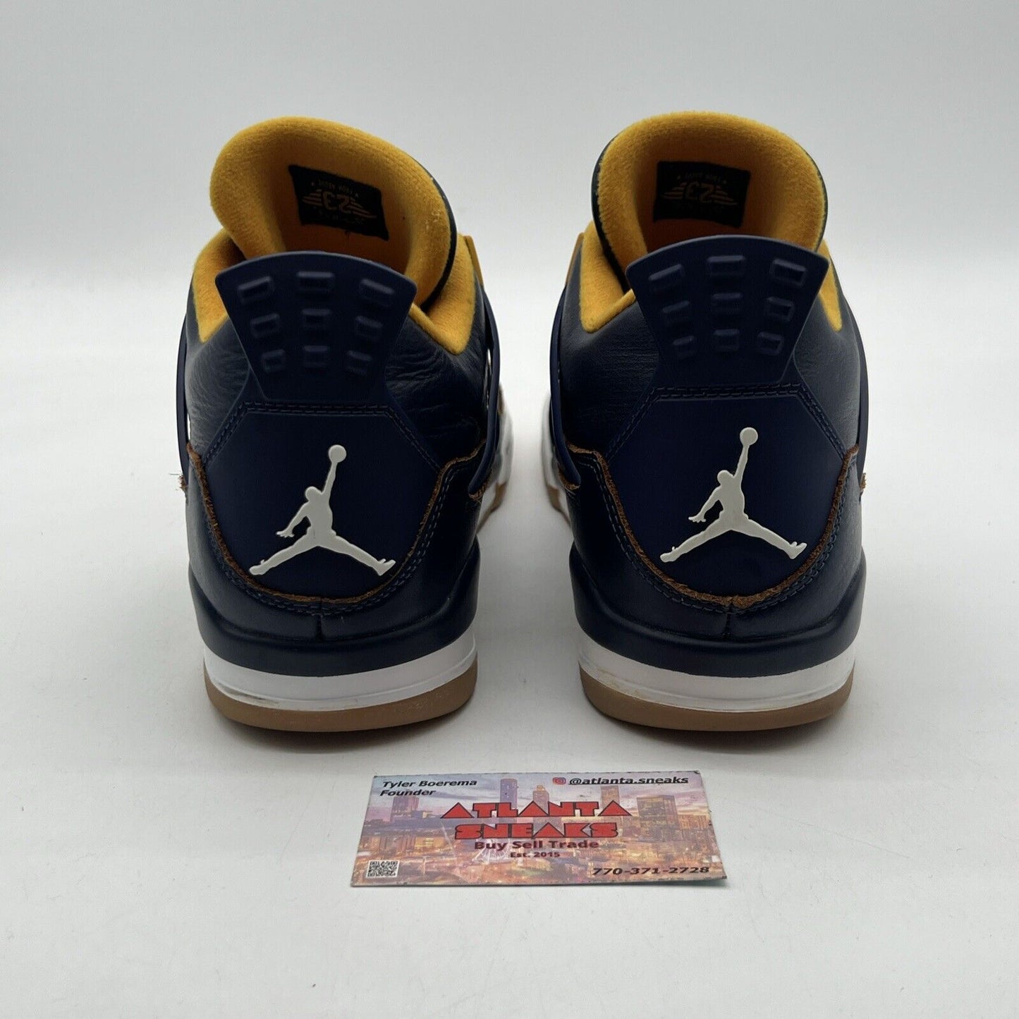 Size 11 - Air Jordan 4 Retro Dunk From Above Navy Yellow Leather (308497-425)