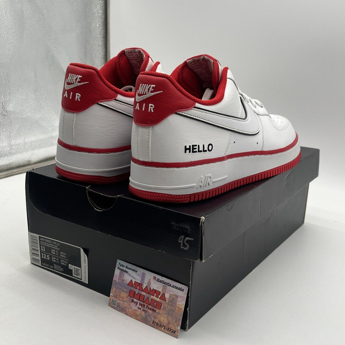 Size 11 - Nike Urbanstar x Air Force 1 '07 LX HELLO Pack - White University Red