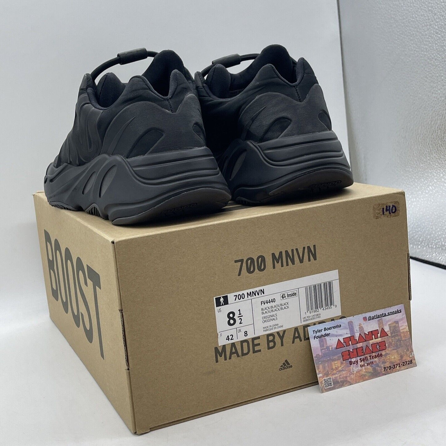 Size 8.5 - adidas Yeezy Boost 700 MNVN Triple Black Suede Leather (FV4440)