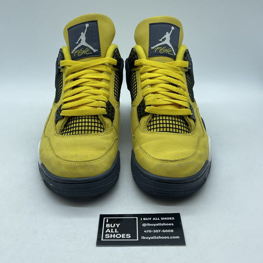 Size 10 - Jordan 4 Retro Mid Lightning Yellow Grey Suede Leather (CT8527-700)