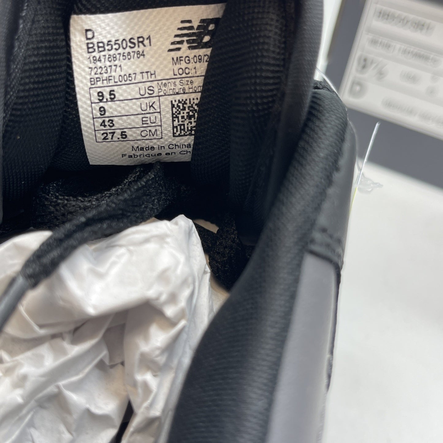 Size 9.5 - New Balance 550 Grey Black Leather (BB550SR1)