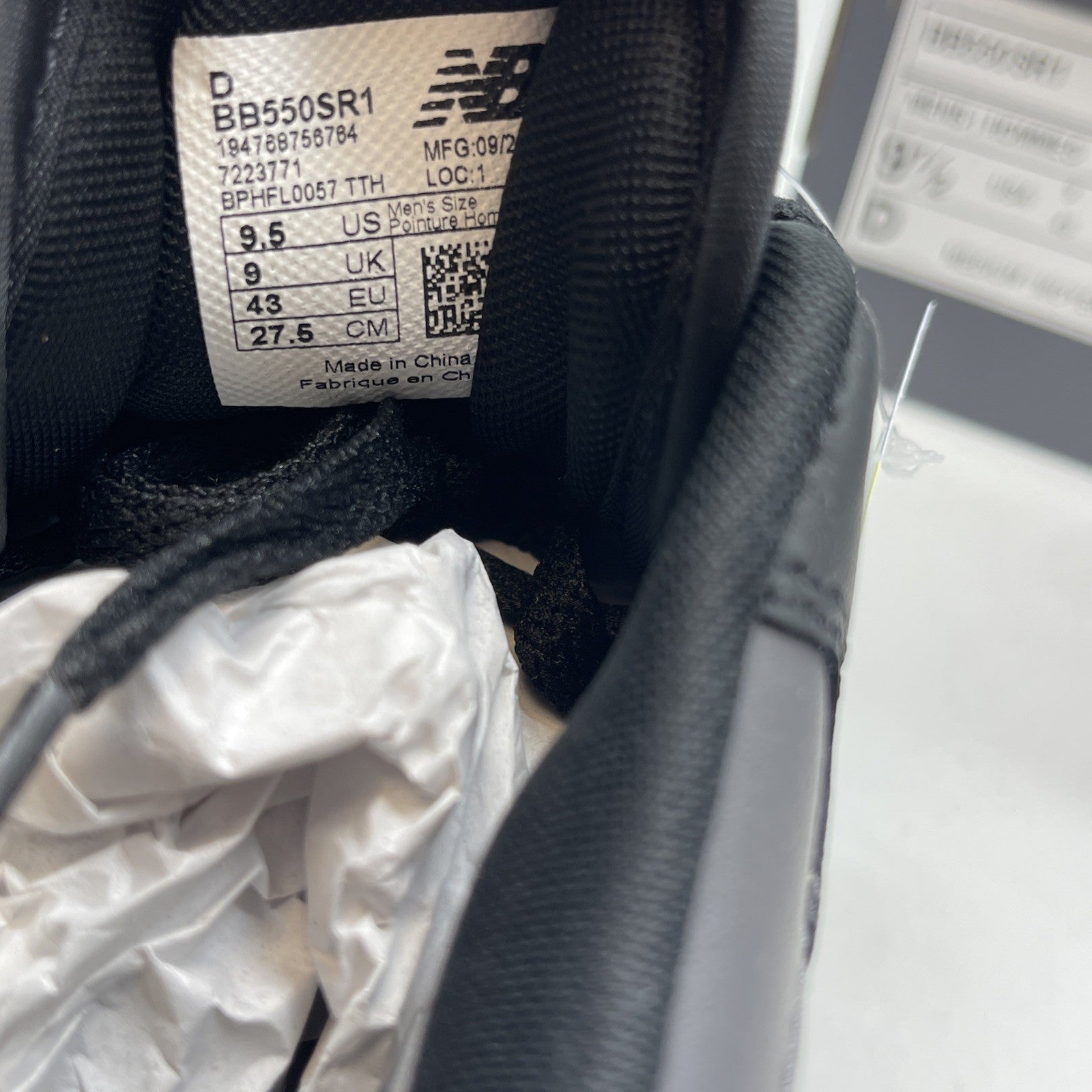 Size 9.5 - New Balance 550 Grey Black Leather (BB550SR1)