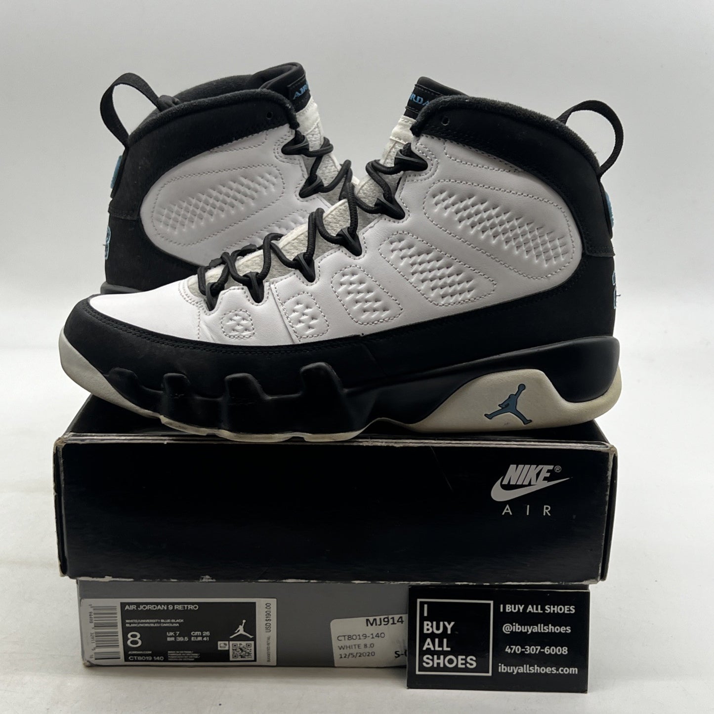 Size 8 - Air Jordan 9 Retro University Blue 2020 (CT8019-140)