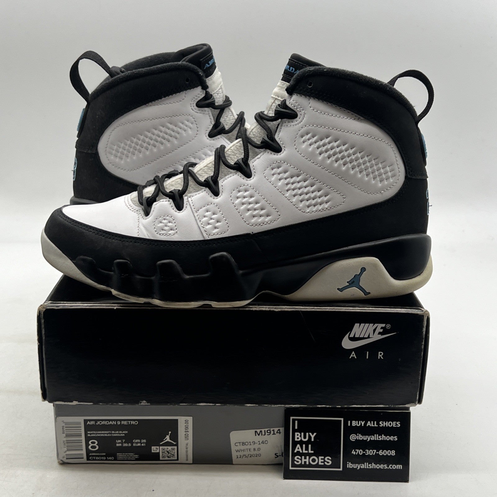 Size 8 - Air Jordan 9 Retro University Blue 2020 (CT8019-140)