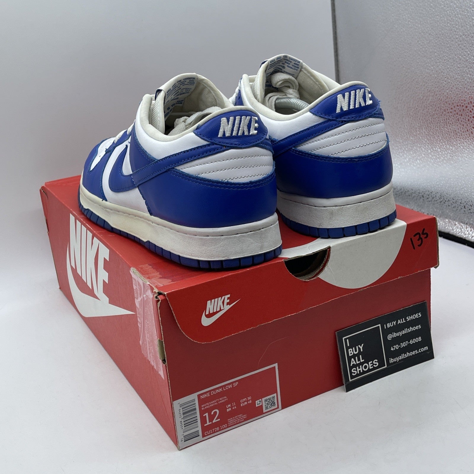 Size 12 - Nike Dunk Low Retro SP Kentucky 2020 Blue White Leather (CU1726-100)