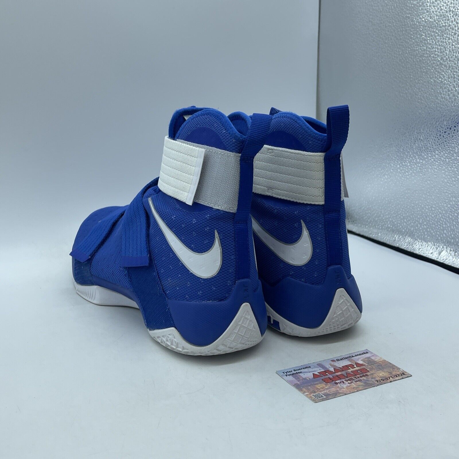 Size 13 - Nike LeBron Soldier 10 Wildcats Blue White Suede Leather (844380-402)