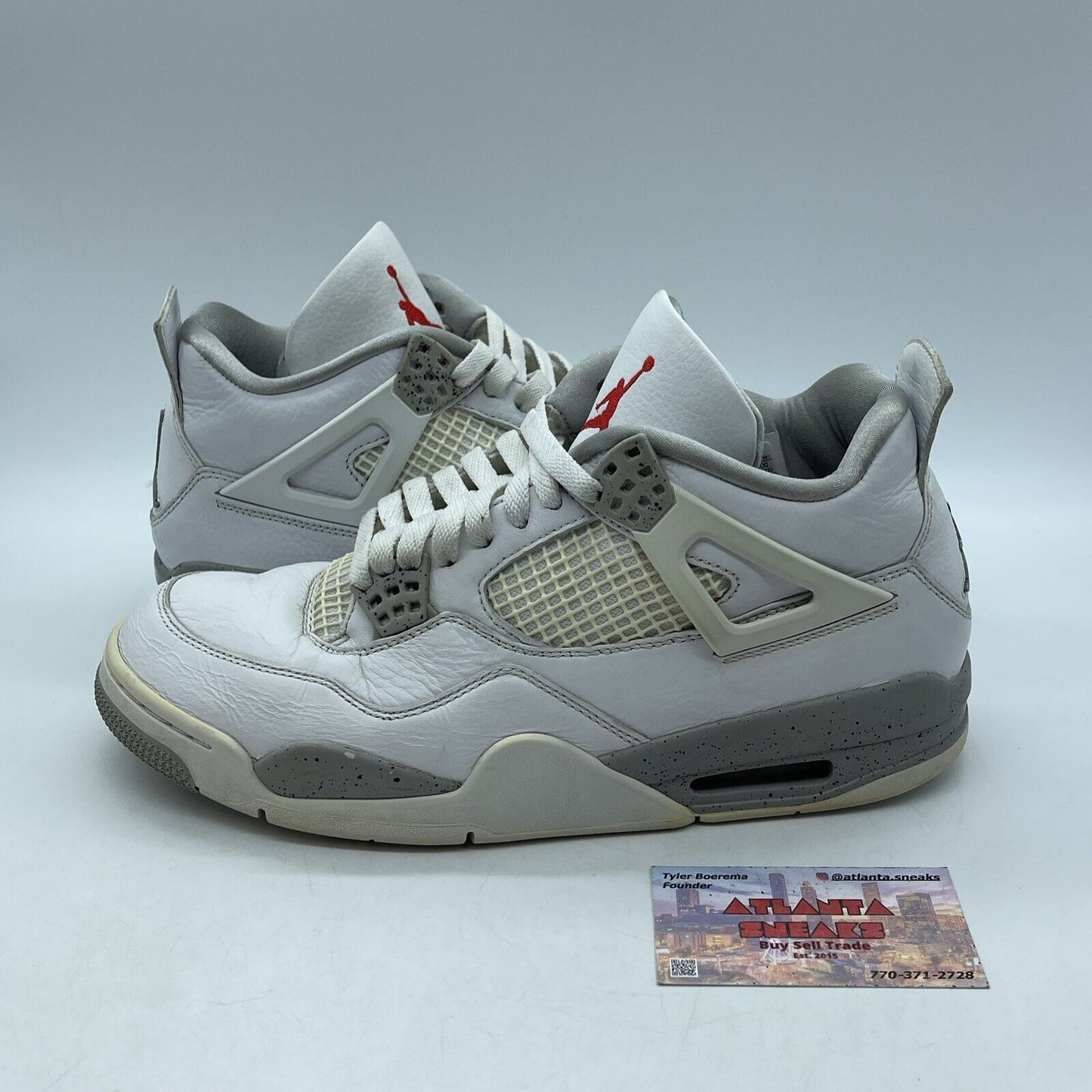 Size 9.5 - Jordan 4 Retro Mid White Oreo Grey Leather (CT8527-100)