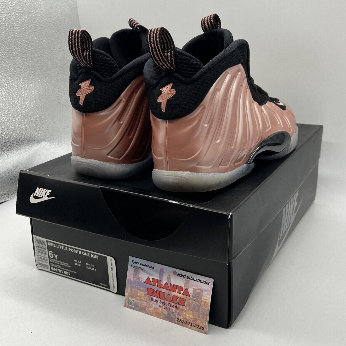 Air Foamposite One Gs ‘Elemental Rose’ (644791-601) Black Icey Pink Suede Used