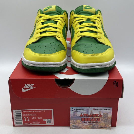 Size 11 - Nike Dunk Low Reverse Brazil White Yellow Green Leather (DV0833-300)