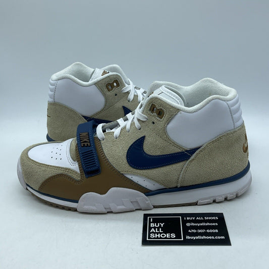Size 10 - Nike Air Trainer 1 Mid Ale Brown White Blue Suede Leather (DM0522-200)