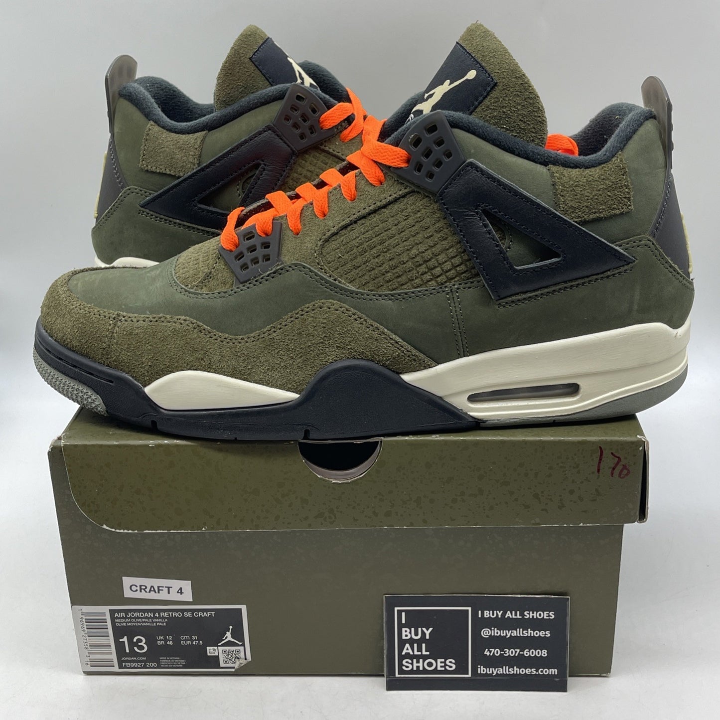 Size 13 - Air Jordan 4 SE Retro Low Craft - Olive (FB9927-200)