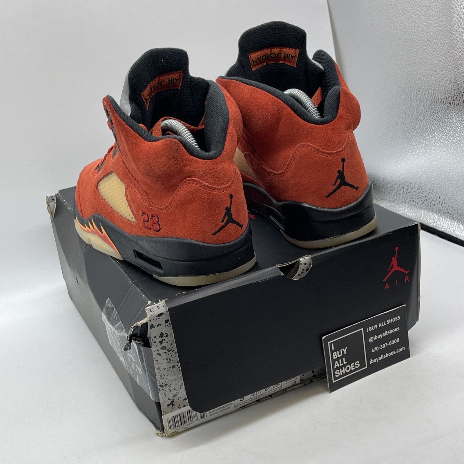 Size 9W - Air Jordan 5 Retro Dunk on Mars Orange Black Suede (DD9336-800)