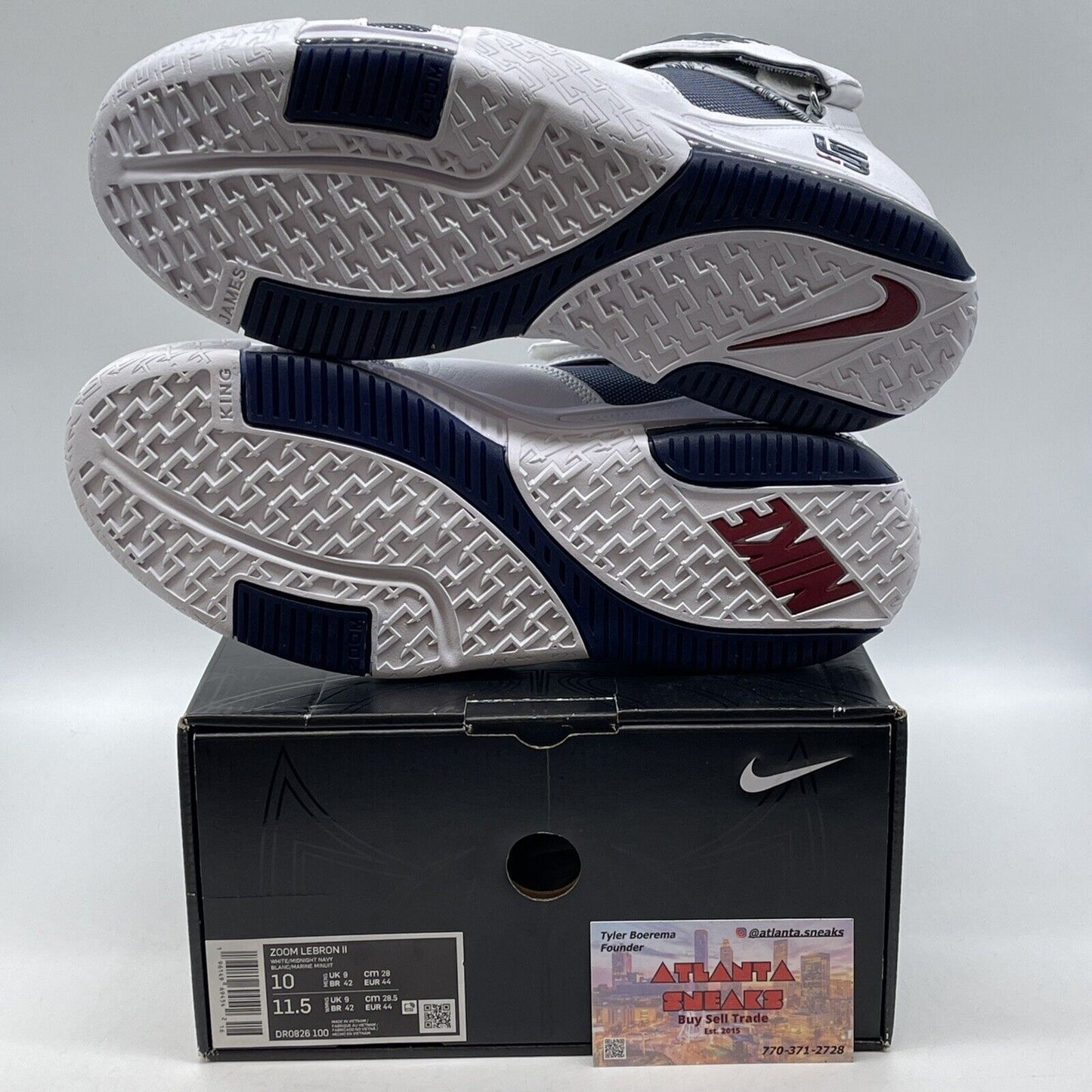 Size 10 - Nike Zoom LeBron 2 Retro 2022 USA White Blue Red  Leather (DR0826-100)