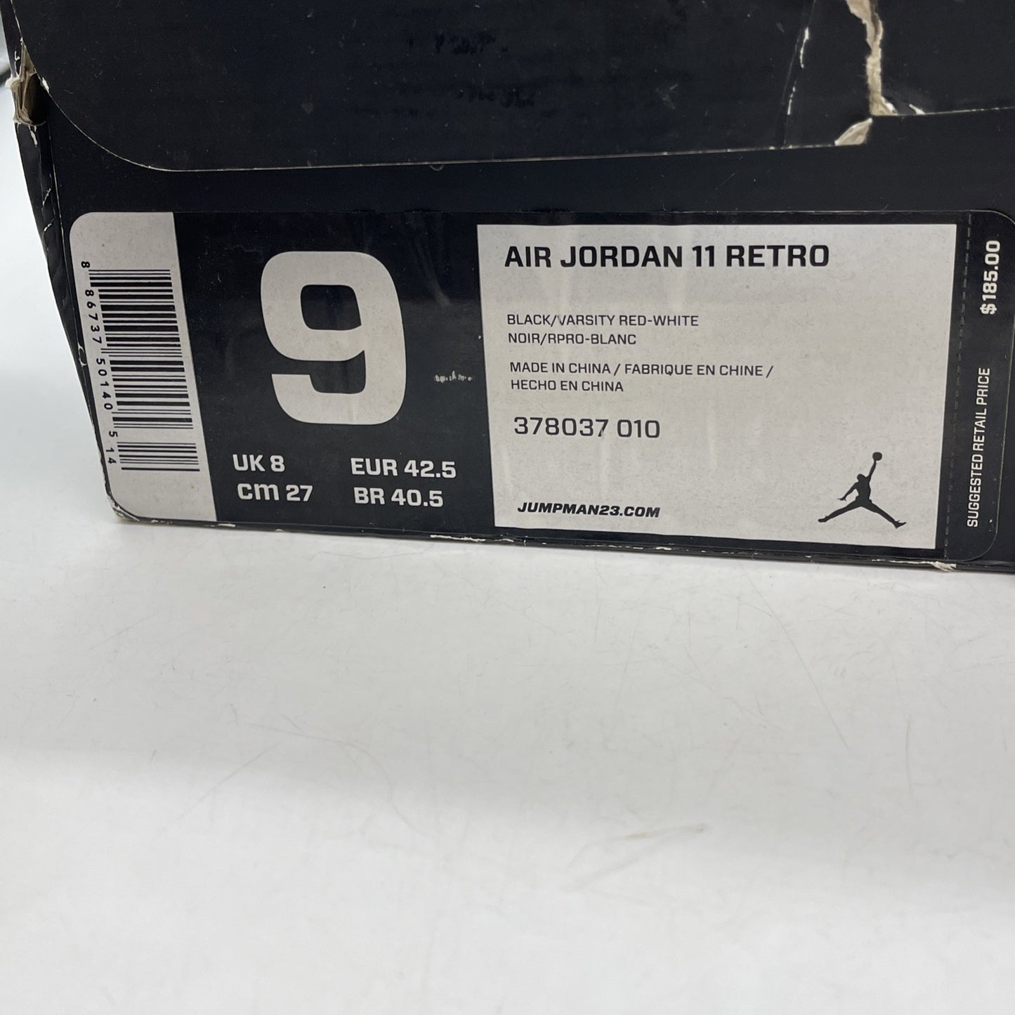 Size 9 - Air Jordan 11 Retro Bred 2012 (378037-010)
