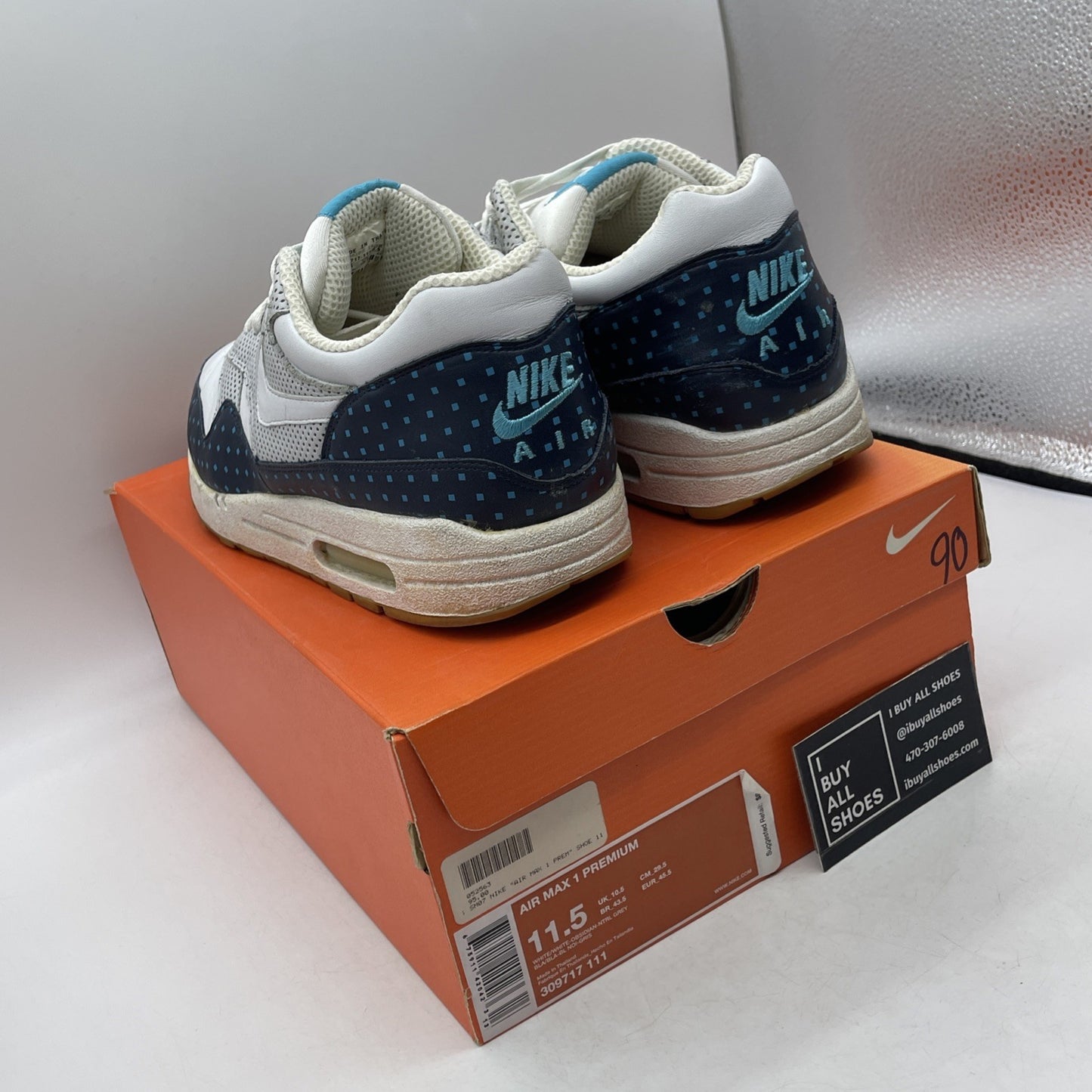 Size 11.5 - Nike Air Max 1 Premium Polka Dot ()309717-111)