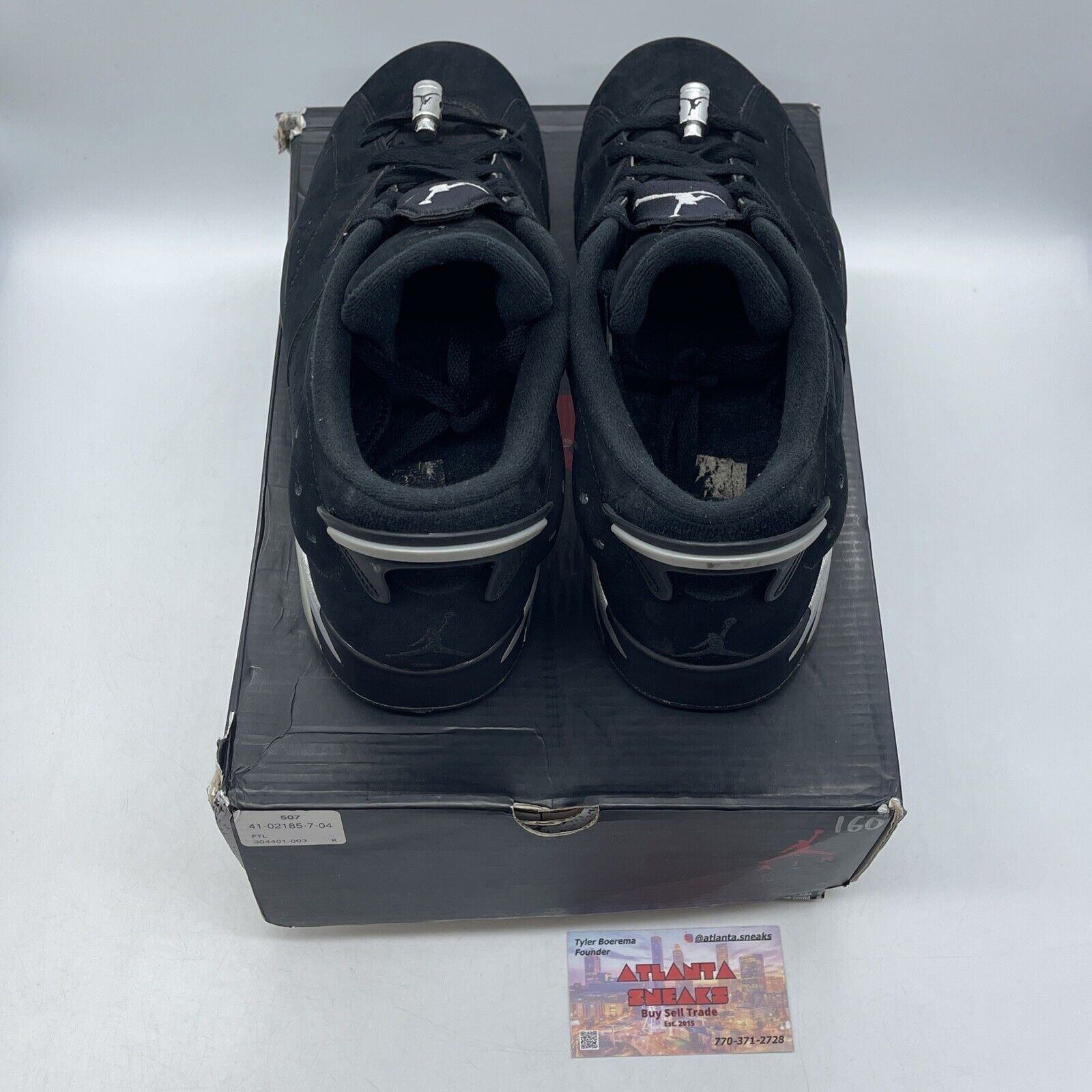 Size 10 - Air Jordan 6 Retro Low Chrome Black (304401-003)