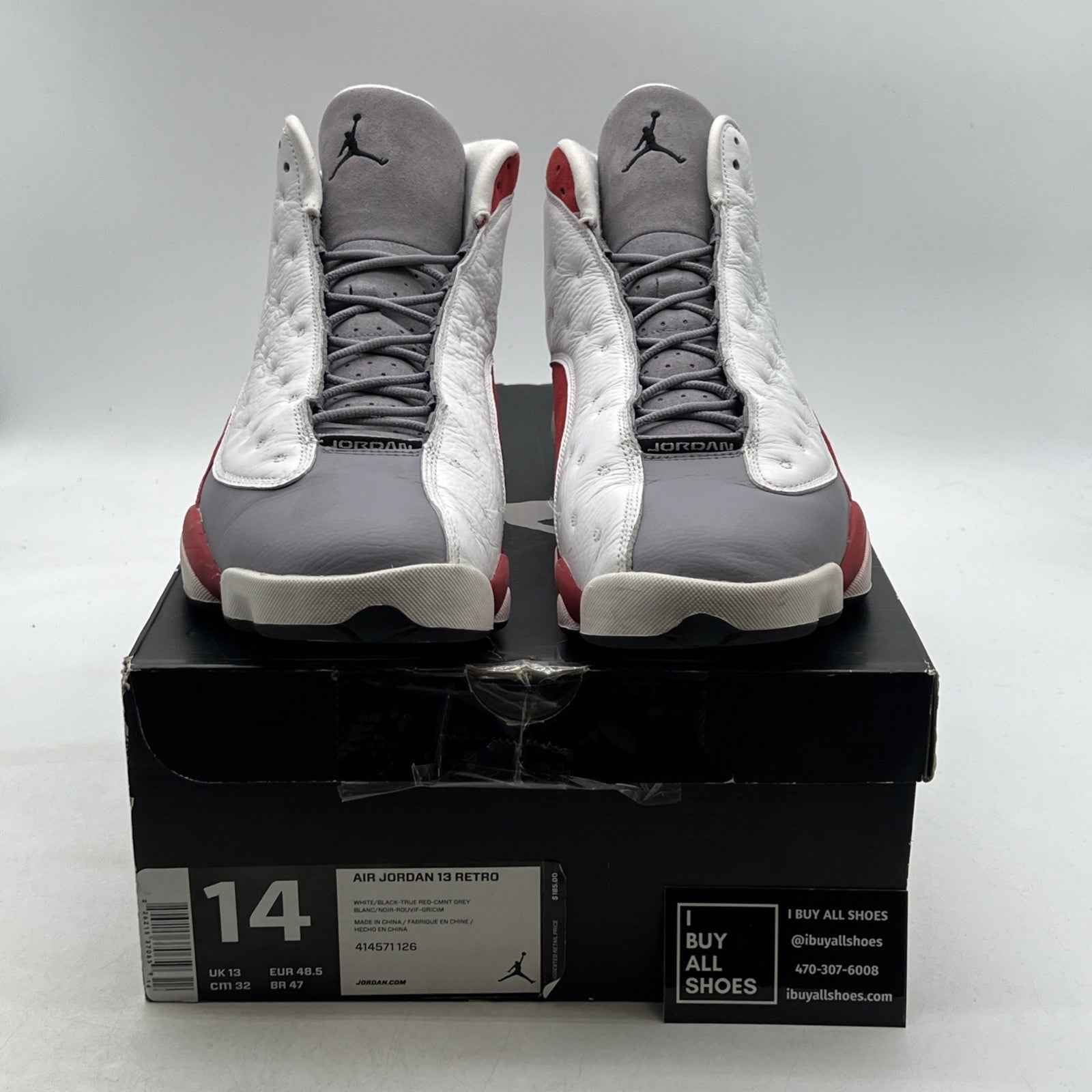 Size 14 - Air Jordan 13 Retro 2014 Grey Toe (414571-126)