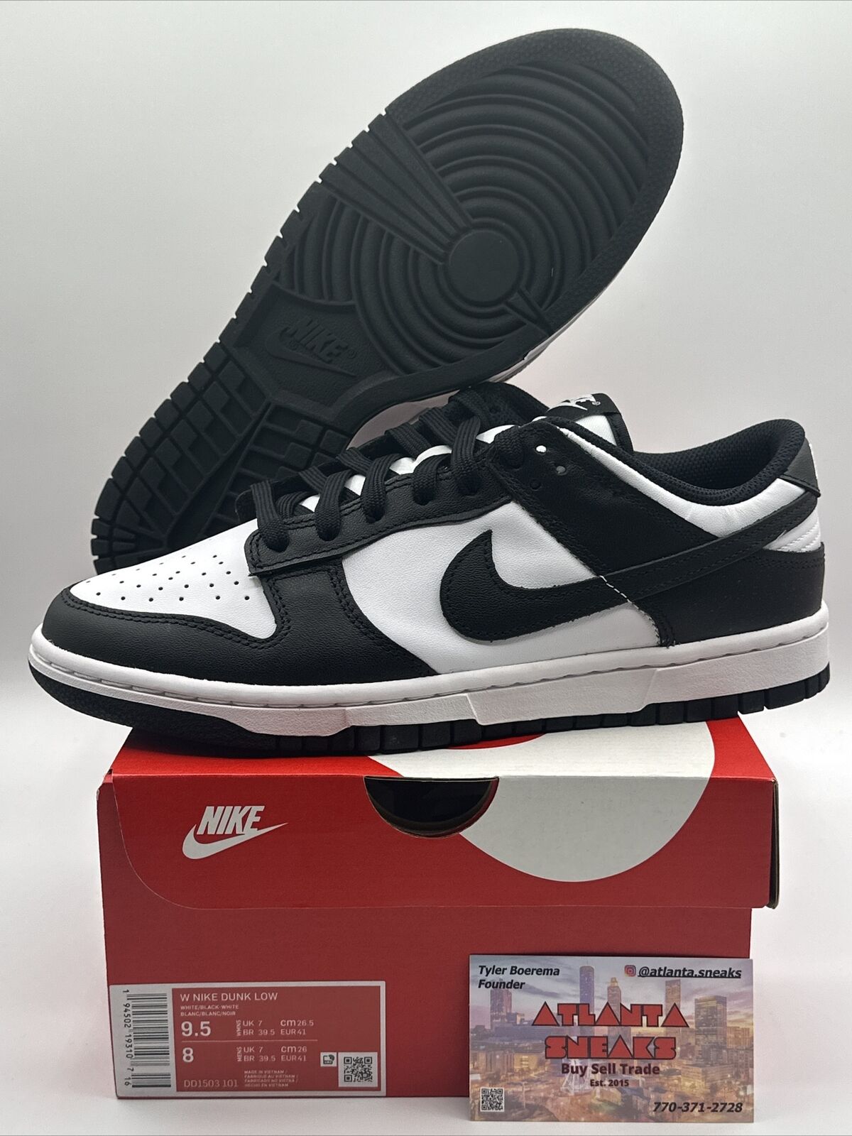 Size 9.5 - Nike Dunk Low White Black 2021 W