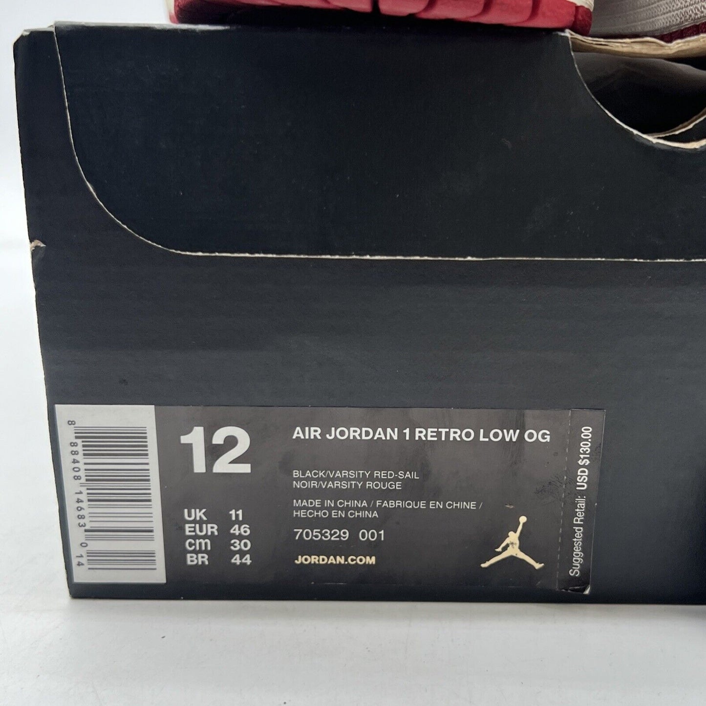 Size 12 - Air Jordan 1 Retro OG Low Bred (705329-001)