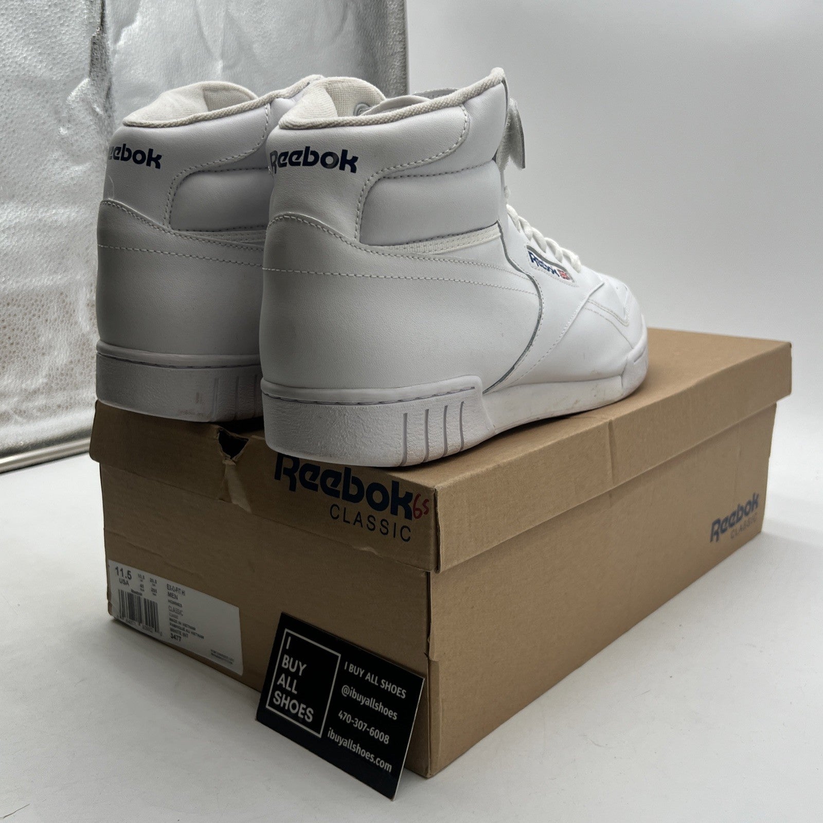 Size 11.5 - Reebok Classic Mens Exofit Hi White 3477 NWOB OG Lifestyle Retro NOS