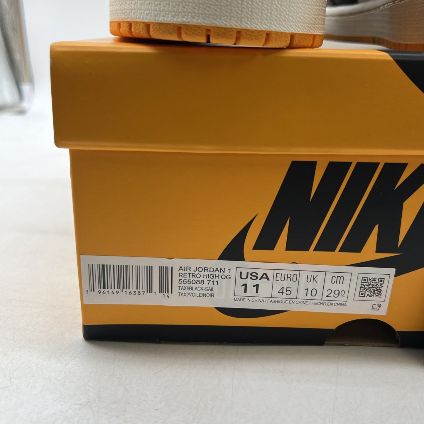 Size 11 - Air Jordan 1 Retro OG High Yellow Toe (555088-711)
