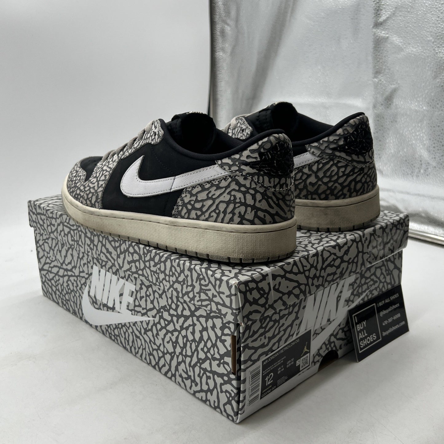 Size 12 - Air Jordan 1 Retro OG Low Black Cement (CZ0790-001)