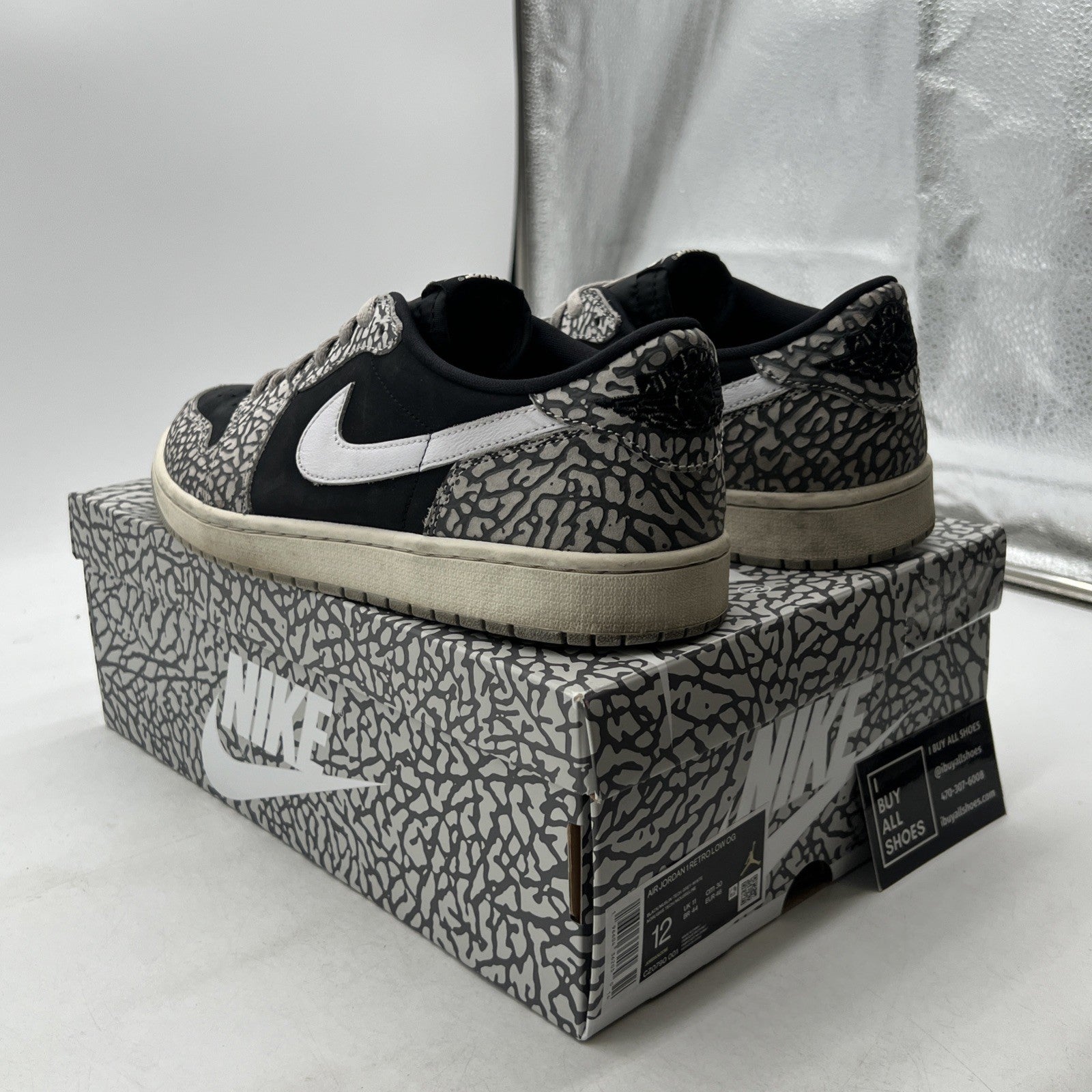 Size 12 - Air Jordan 1 Retro OG Low Black Cement (CZ0790-001)