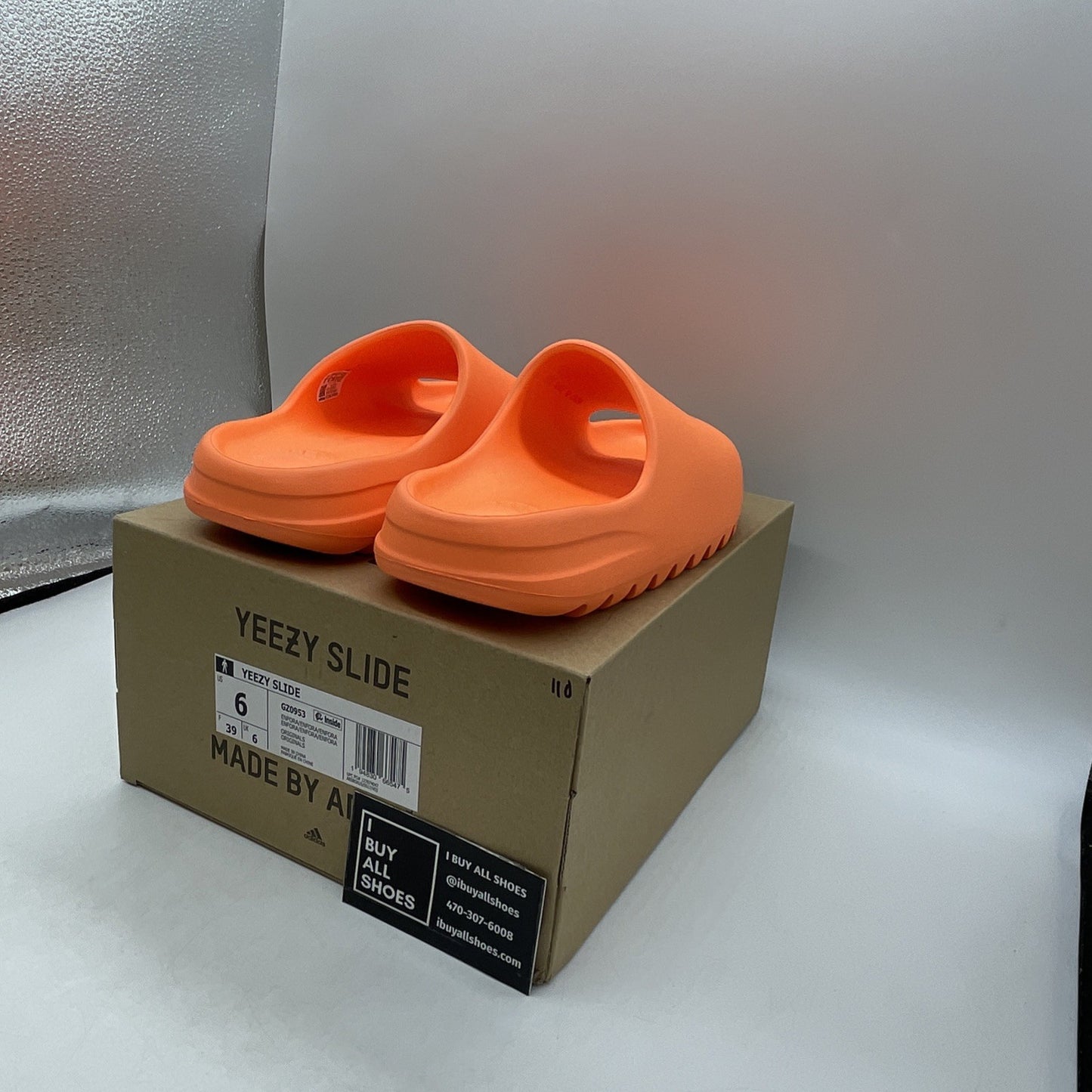 Size 6 - adidas Yeezy Slide Orange Enflame (GZ0953)