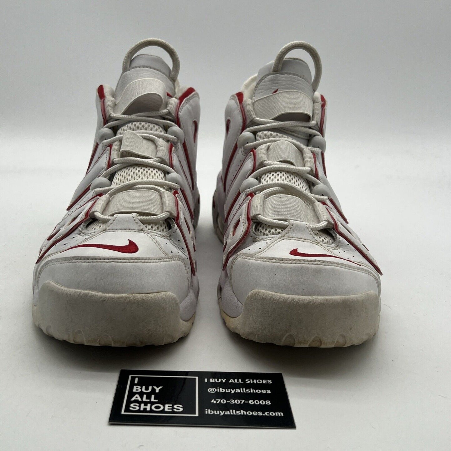 Size 9.5 - Nike Air More Uptempo White Varsity Red 2018 (921948-102)
