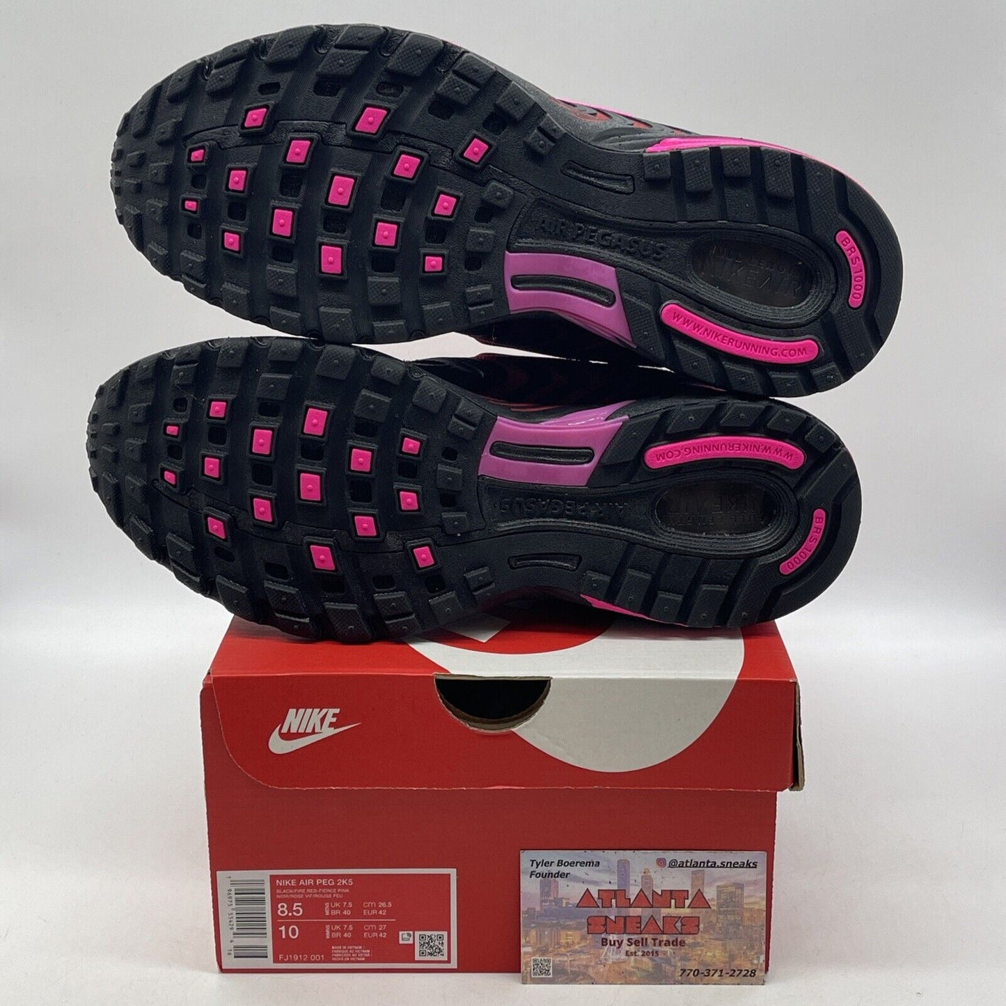 Size 8.5 - Nike Air Peg 2K5 Black Fire Red Suede Leather Pink (FJ1912-001)