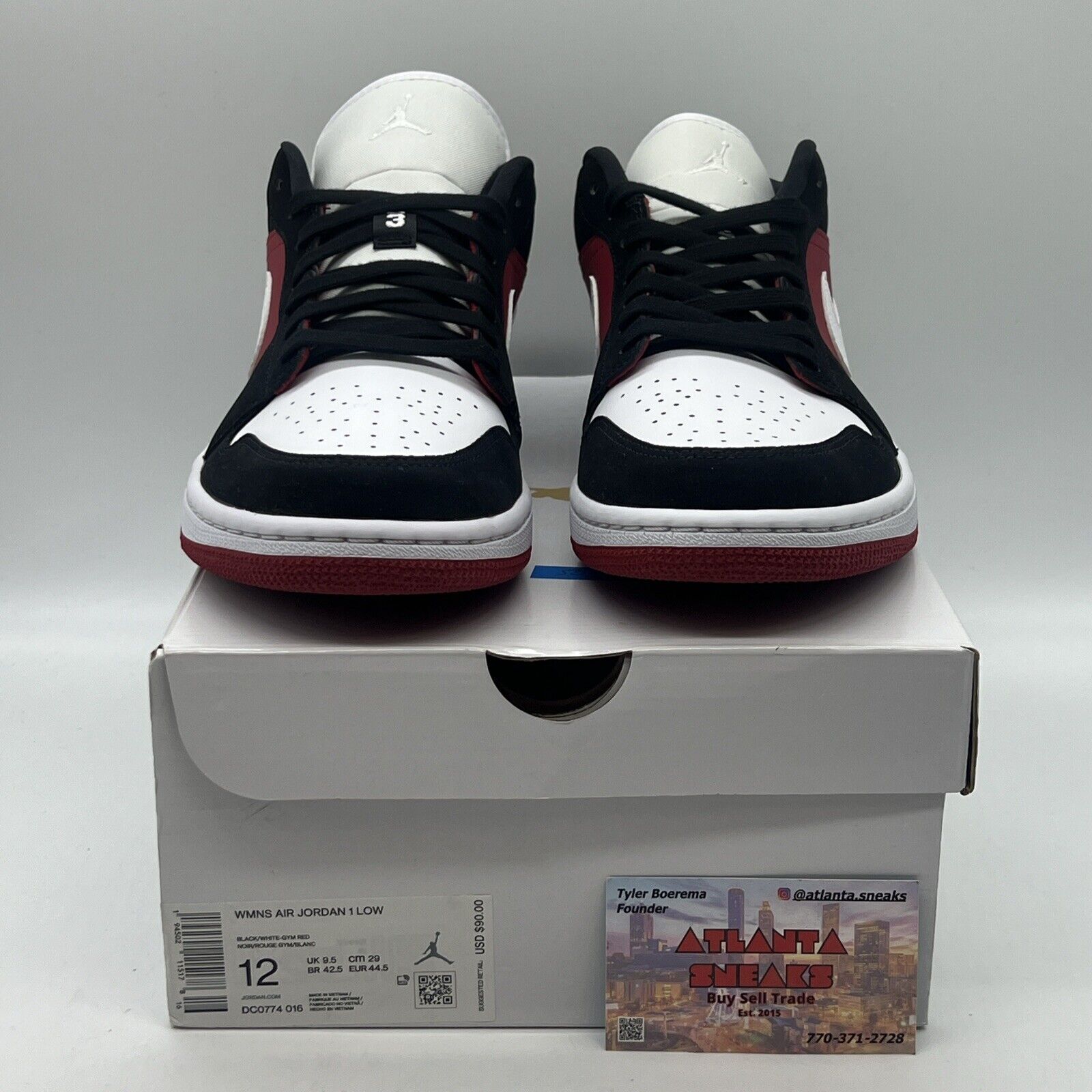 Size 12 - Jordan 1 Low Gym Red Black White Brand New Og All