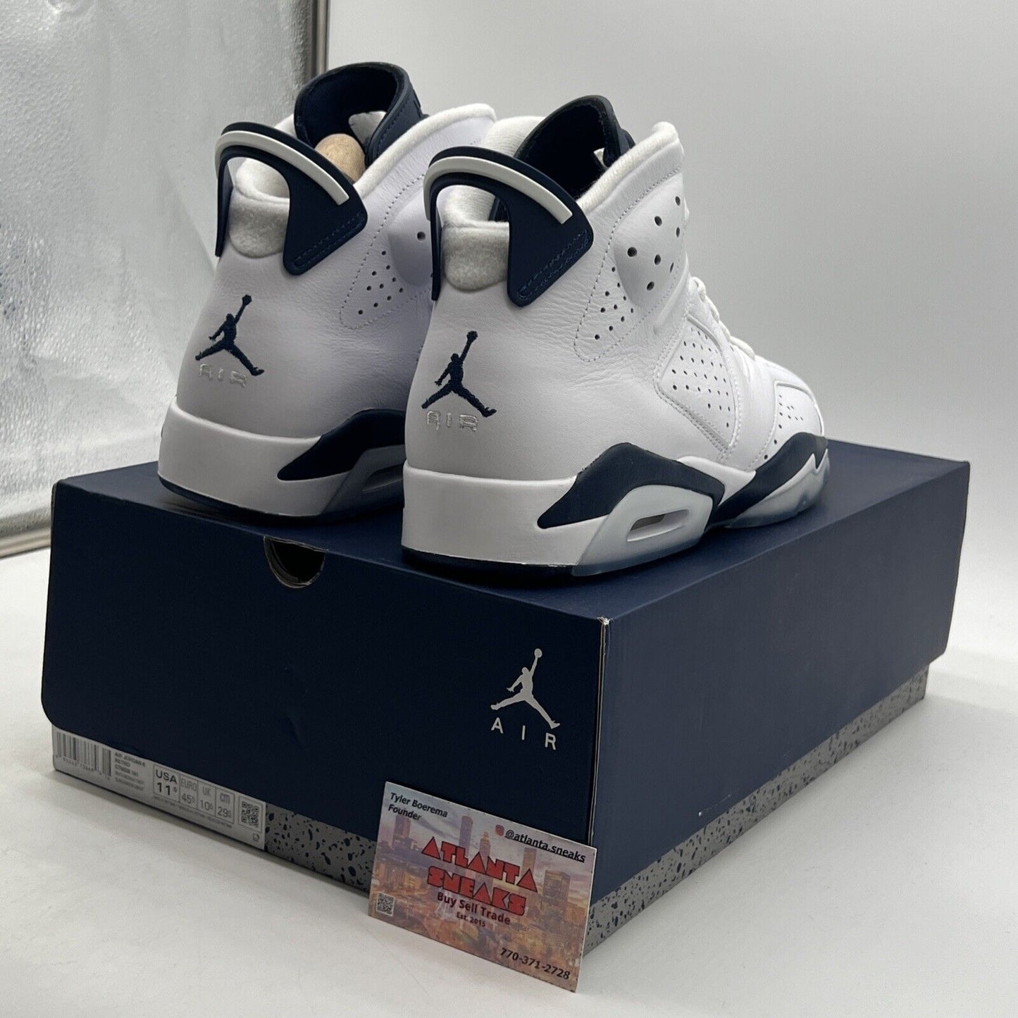 Size 11.5 - Jordan 6 Retro Midnight Navy White Leather (CT8529-141)