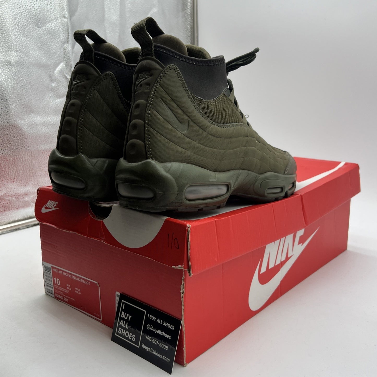 Size 10 - Nike Air Max 95 Sneakerboot Medium Olive (806809-202)