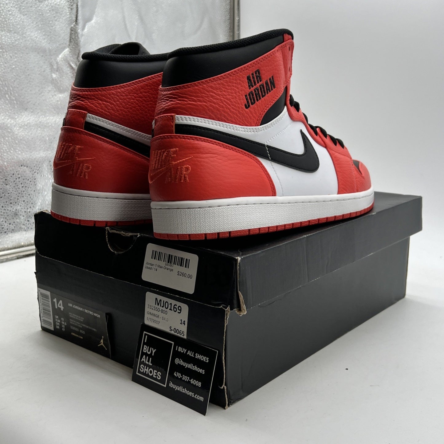 Size 14 - Air Jordan 1 Retro High Rare Air - Max Orange (332550-800)