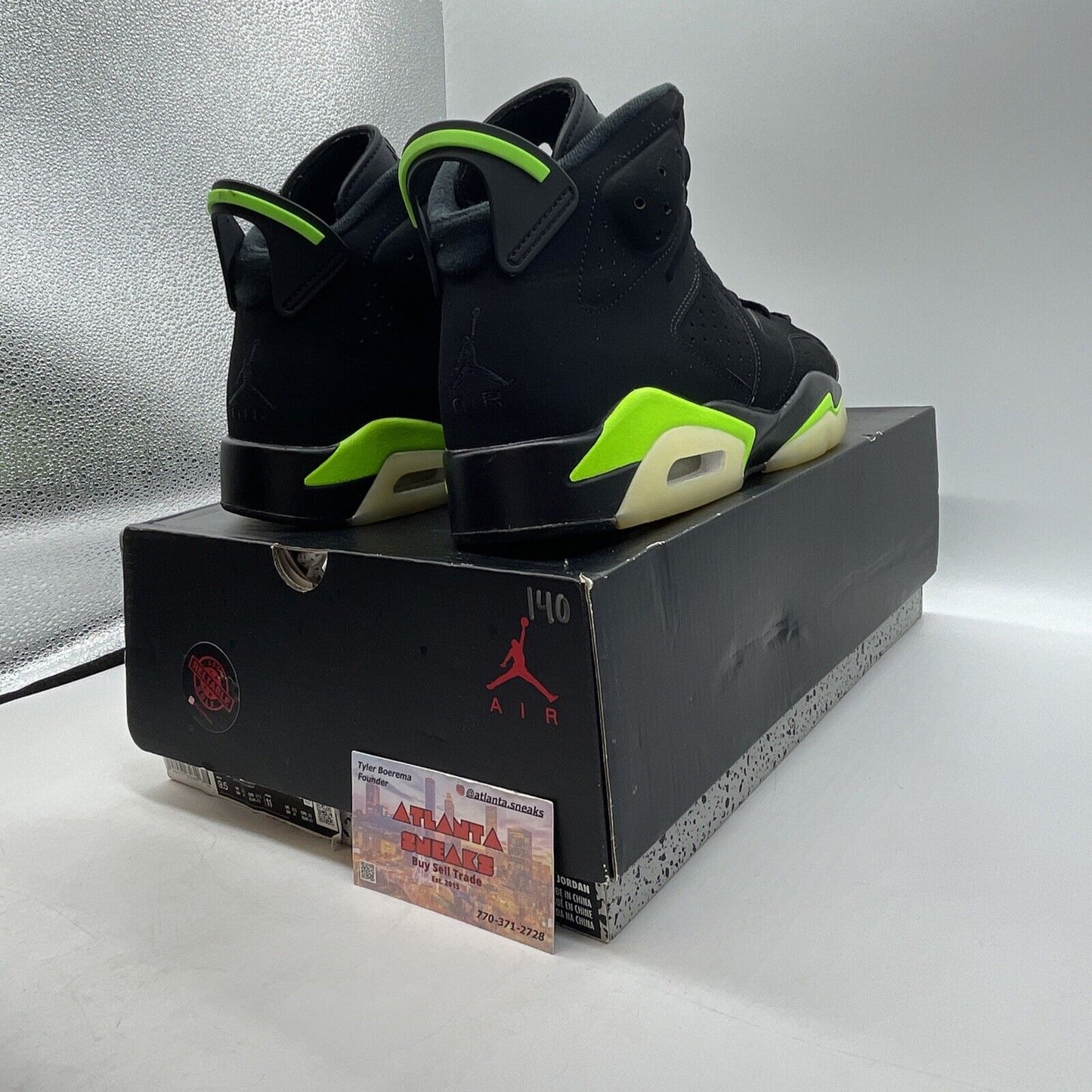 Size 9.5 - Jordan 6 Retro Electric Green 2021 Black Suede (CT8529-003)