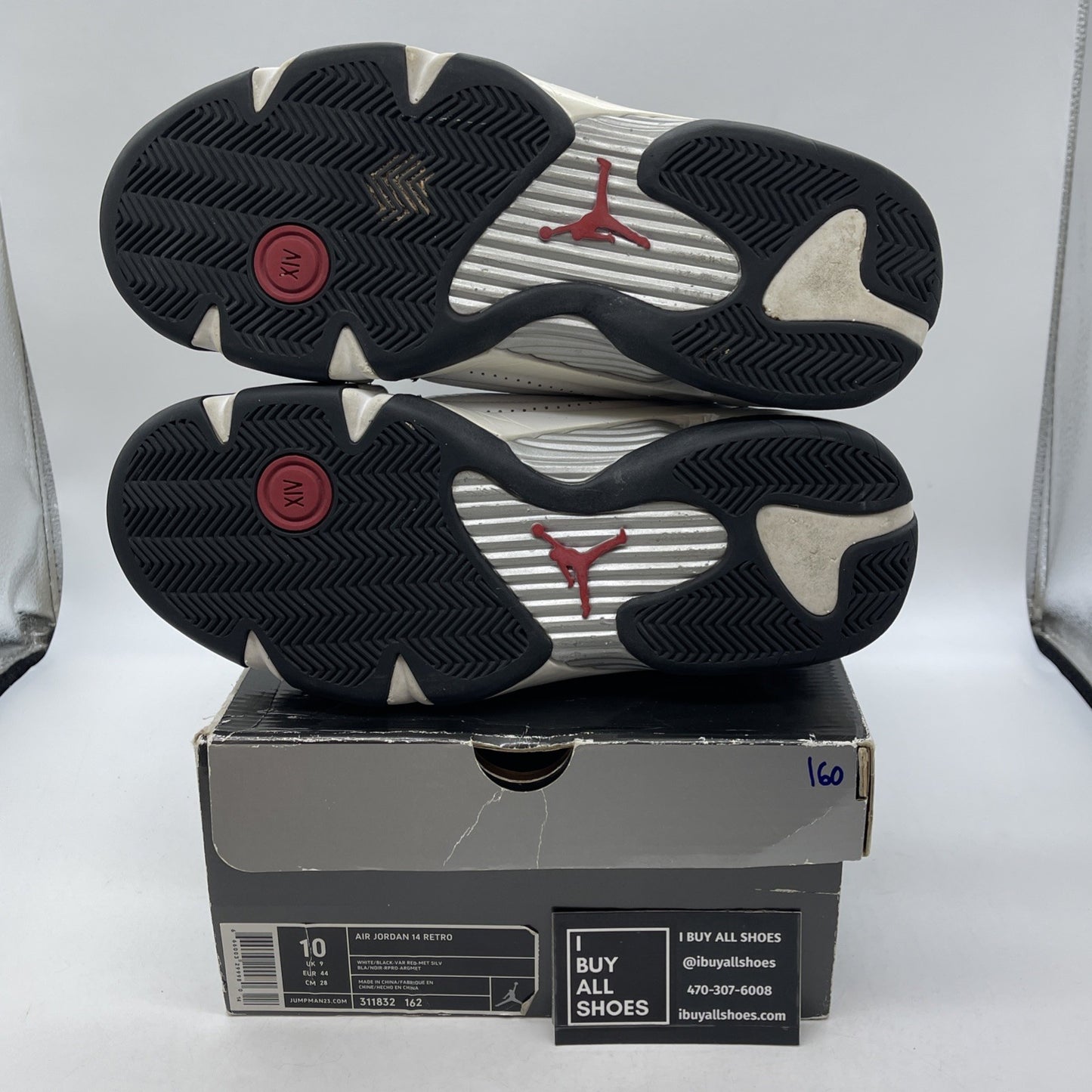 Size 10 - Air Jordan 14 Retro 2006 Black Toe  White Suede Leather (311832-162)