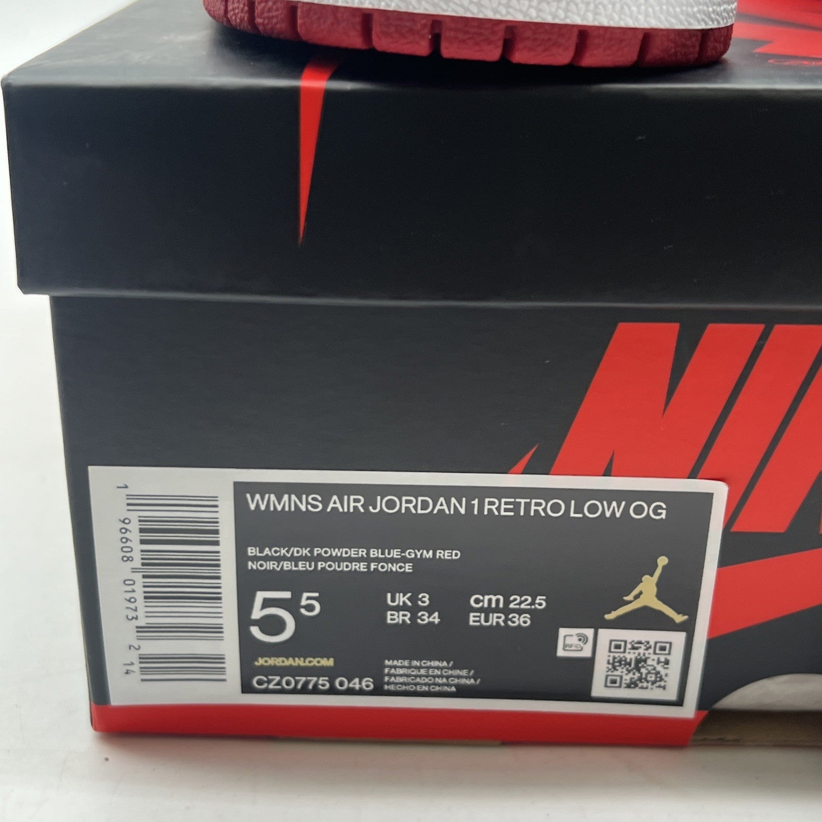 Size 5.5W - Air Jordan 1 Retro Low OG UNC To Chicago Red (CZ0775-046)