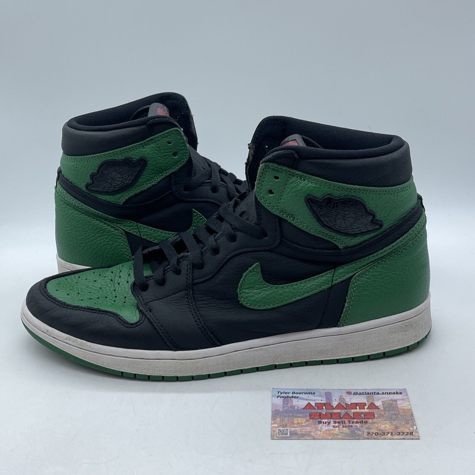 Size 12 - Jordan 1 Retro OG High Pine Green 2.0 Black Leather (555088-030)