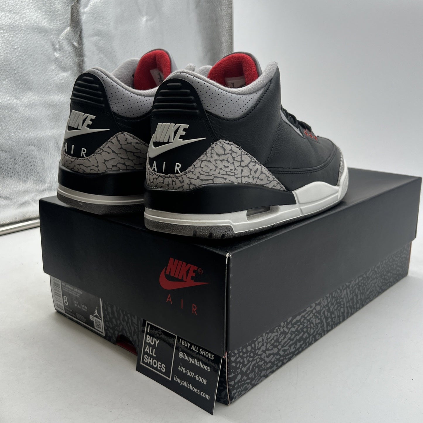Size 8 - Air Jordan 3 Retro OG 2024 Black Cement (DN3707-010)