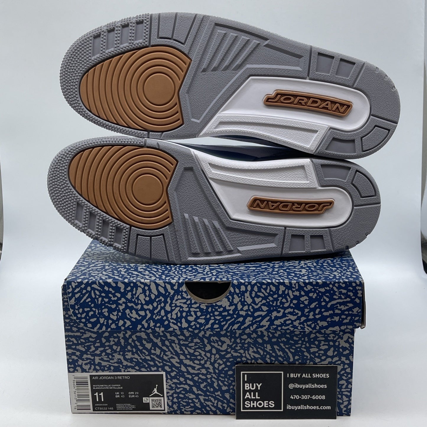 Size 11 - Jordan 3 Retro Mid Washington Wizards Blue Grey Suede (CT8532-148)