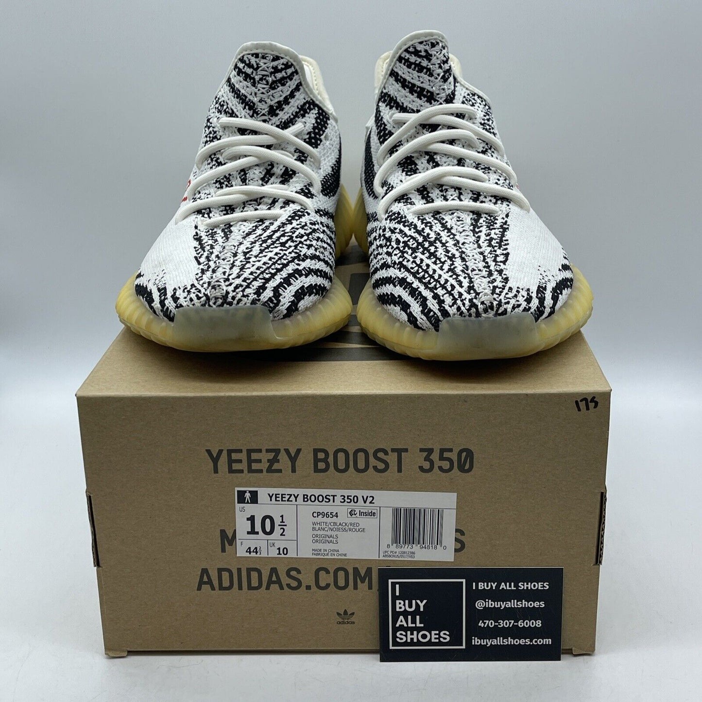 Size 10.5 - adidas Yeezy Boost 350 V2 Low Zebra Black White Red Suede (CP9654)