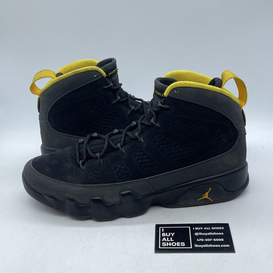 Size 11.5 - Jordan 9 Retro Black Grey Yellow Suede Leather (CT8019-070)
