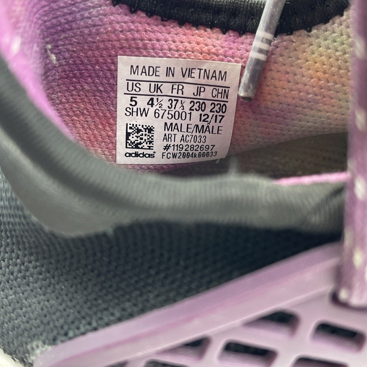 Size 5 - adidas Pharrell x NMD Human Race Trail Equality Purple Black White