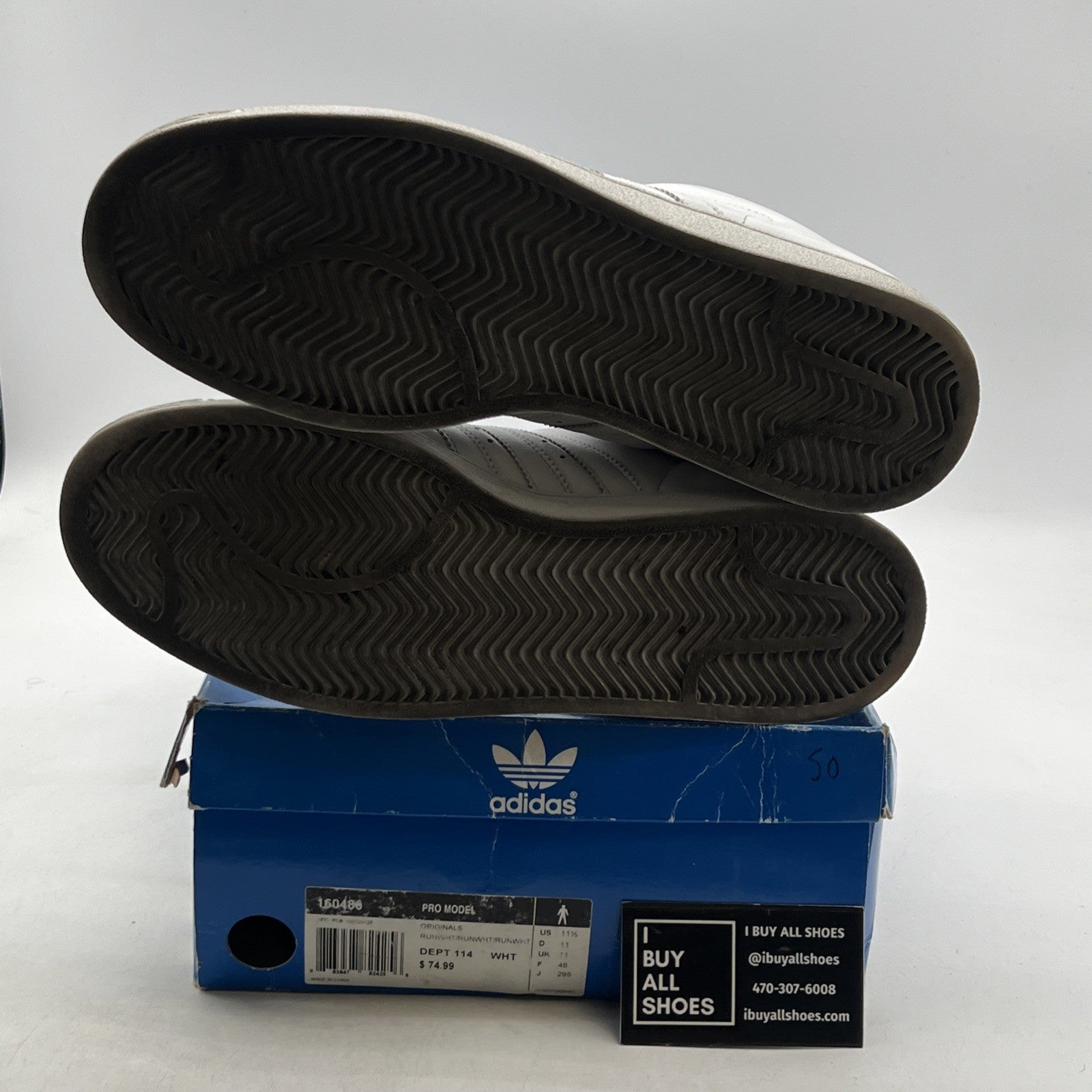 Size 11.5 - Adidas Originals Pro Model Triple White (160486)